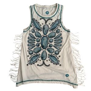 Double D Ranch Turquoise Boho Tank S